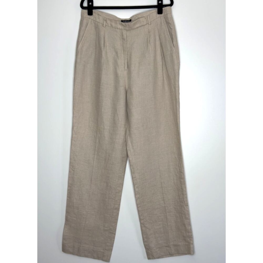 Willi Smith Linen Pleated High Waist Pants Women's Size 12